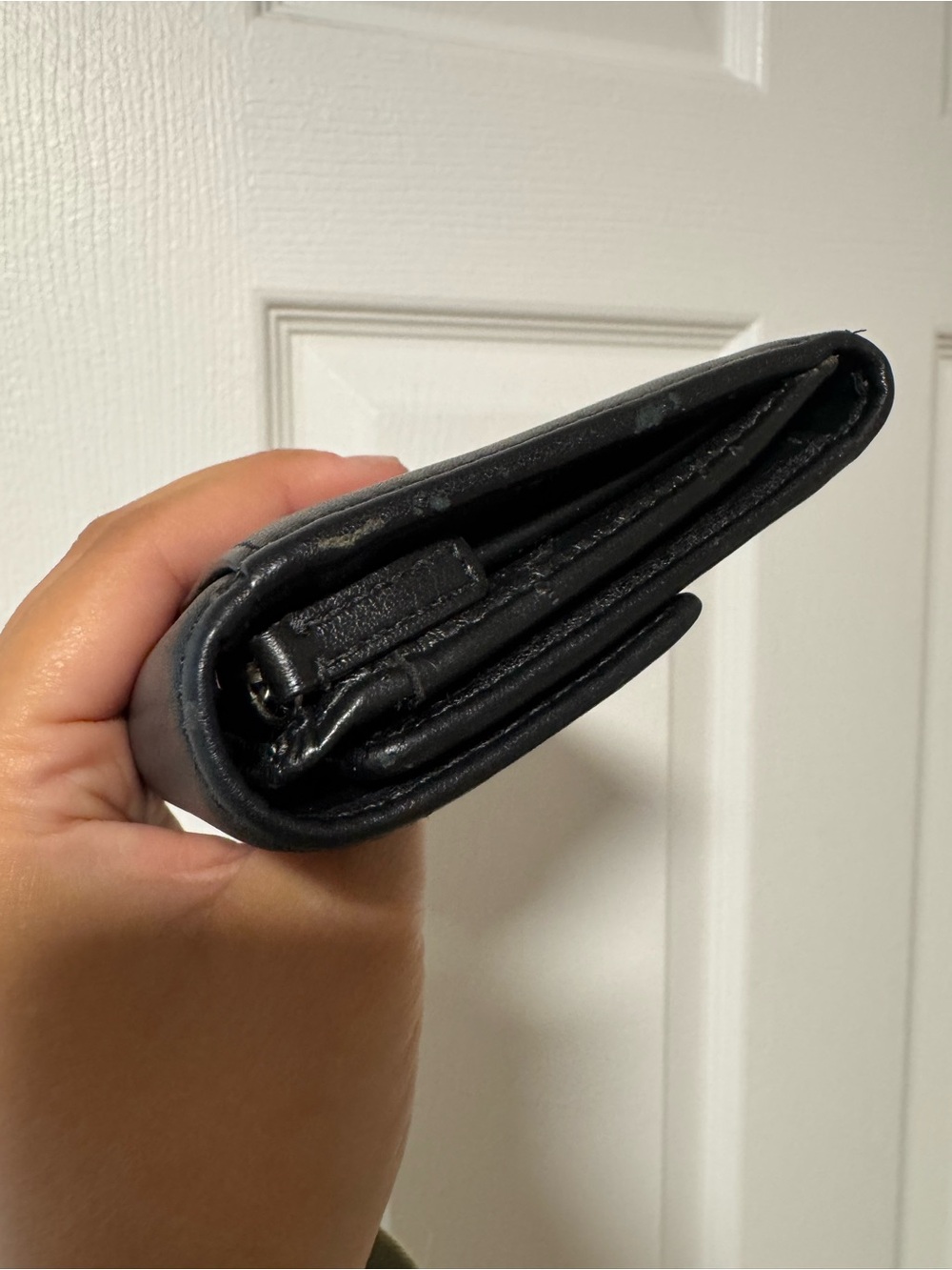 Classic Black Leather Wallet with Decorative Medallion - Picture 3 of 7
